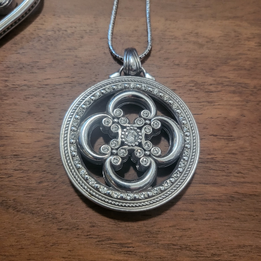 Brighton Long Silver Necklace with 2 Brighton Pendants - Picture 3 of 12